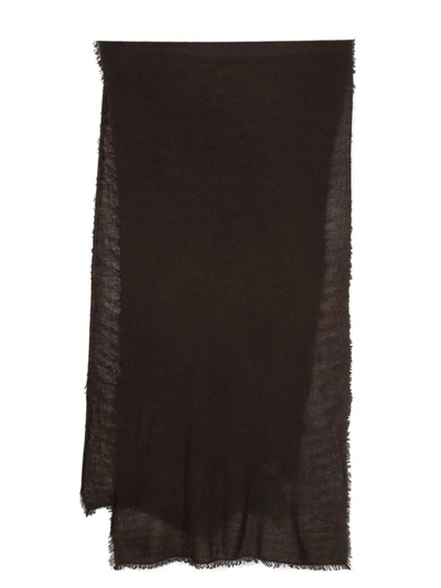 Allude Fringe Trimmed Scarf In Grey Scuro