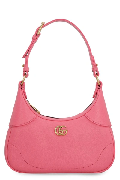 Gucci Aphrodite Leather Shoulder Bag In Fuchsia