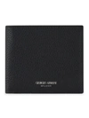 Giorgio Armani Grained-textured Leather Wallet In Black