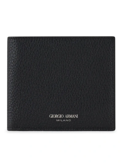 Giorgio Armani Grained-textured Leather Wallet In Black