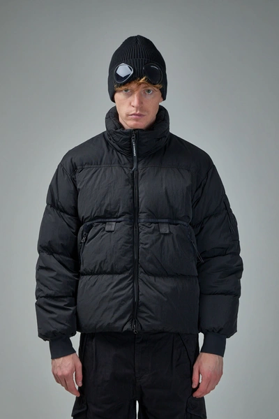 C.p. Company Funnel-neck Quilted Jacket In Black