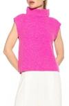 Alexia Admor Jaylani Sleeveless Turtleneck Sweater In Hot Pink