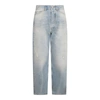 Palm Angels Loose-fit Jeans In Blue Denim With Pa Monogram In Blue