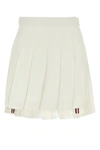 Thom Browne Wool Pleated Skirt With Longer Back And Slits In White