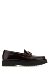 TOD'S TOD'S WOMAN GRAPE LEATHER LOAFERS