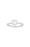 Queen Jewels Bezel Set Heart Ring In Silver