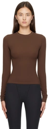 Skims Brown Fits Everybody Long Sleeve T-shirt In Truffle