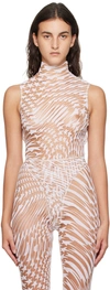 MUGLER BEIGE STAR BODYSUIT