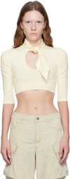 Attico Catlin Cropped Top In 001 White