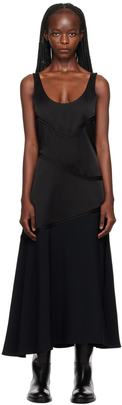 Jil Sander Midi Slip Dress In 001 Black