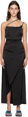 Han Kjobenhavn Black Asymmetric Midi Dress In Black