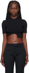 Christopher Esber Maparadita Ripple-hem Crop Top In Black