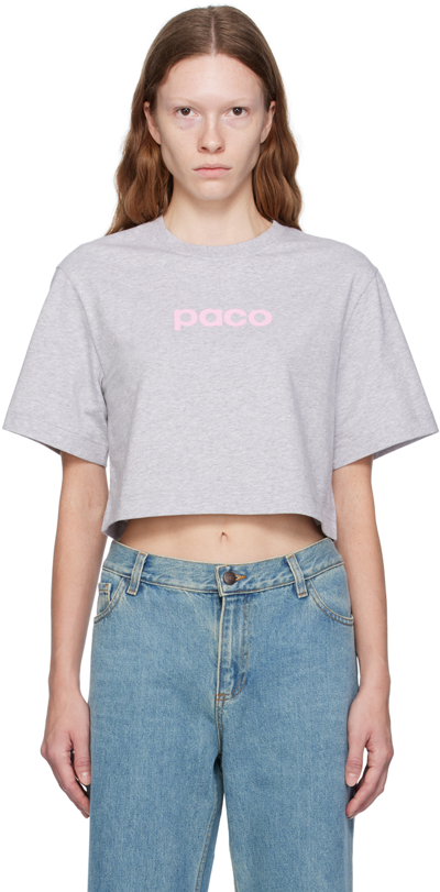 Paco Rabanne Gray Printed T-shirt In Grey