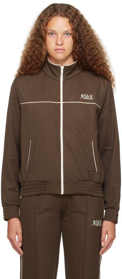 Sporty And Rich Ssense Exclusive Brown Track Jacket In Earth