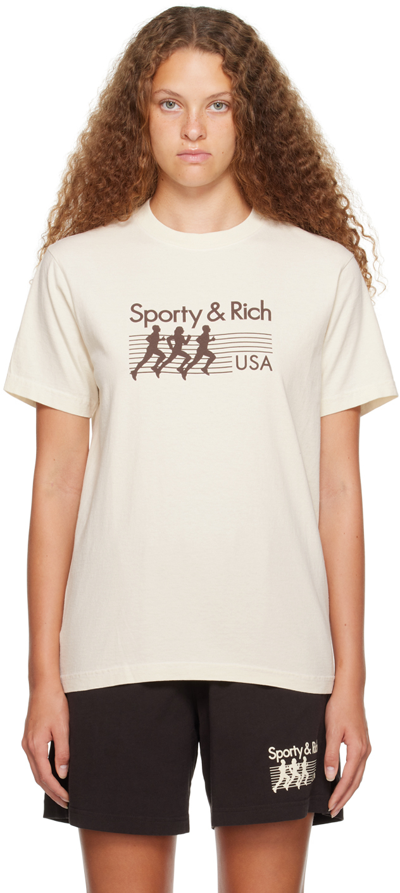 Sporty And Rich Ssense Exclusive Off-white T-shirt In Off White