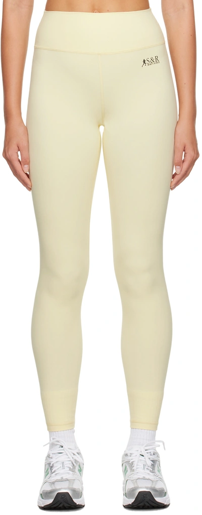 Sporty And Rich Ssense Exclusive Yellow Leggings In Faded Sun