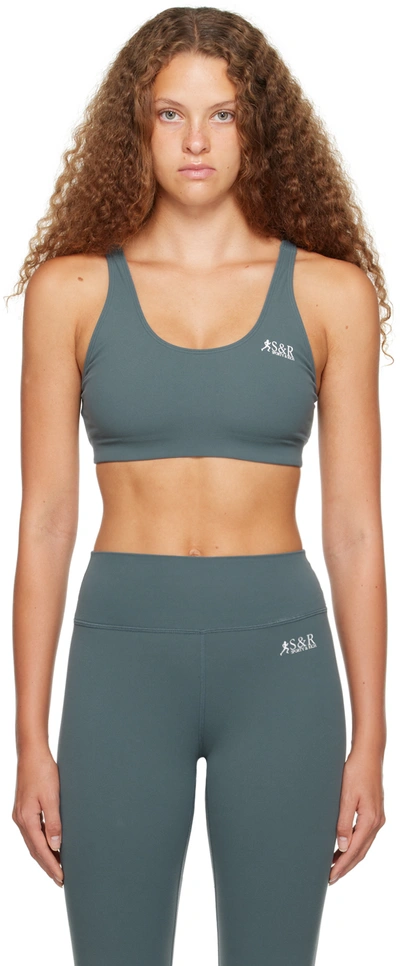 Sporty And Rich Ssense Exclusive Gray Sport Bra In Volcano