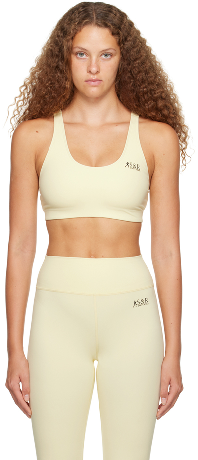 Sporty And Rich Ssense Exclusive Yellow Sport Bra In Faded Sun