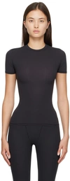 Skims Soft Smoothing T-shirt In Onyx