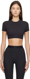 SKIMS BLACK FITS EVERYBODY SUPER CROPPED T-SHIRT