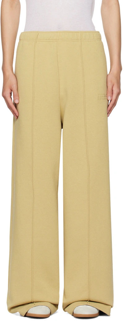 Mm6 Maison Margiela Tan Pinched Seam Sweatpants In 901 Gold