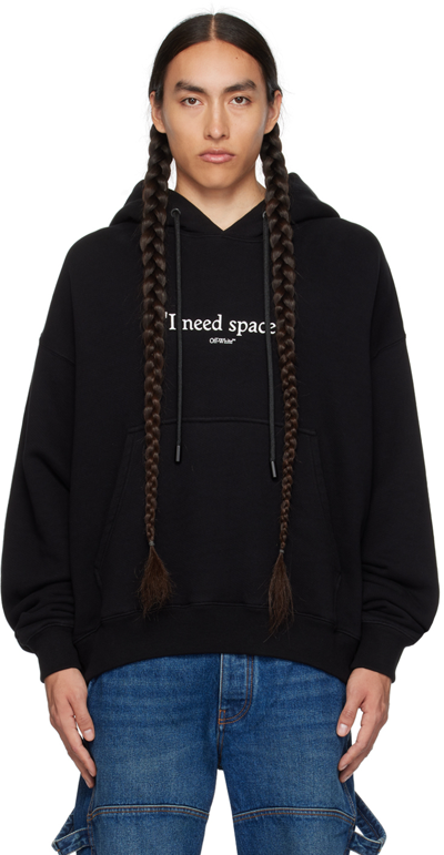 Off-white Black 'i Need Space' Hoodie In Black White