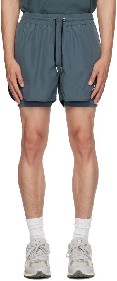 Sporty And Rich Ssense Exclusive Blue Shorts In Slate