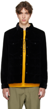 Moncler Black Corduroy Gelt Down Jacket In 999 Black