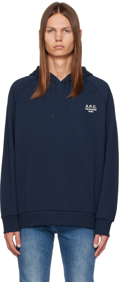 A.p.c. Oscar Hoodie Sweatshirt In Blue