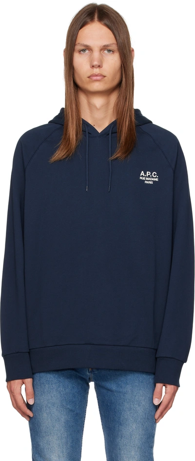 Apc Men's Oscar Rue Madame Hoodie In Blue