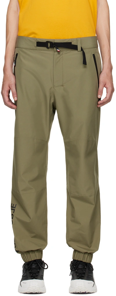 Moncler Khaki Day-namic Trousers In 81m