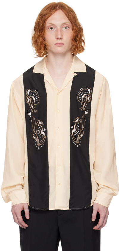 Dsquared2 Embroidered Silk Bowling Shirt In 中性色