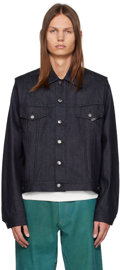 Bianca Saunders Navy Lexxus 22 Denim Jacket In Deep Navy