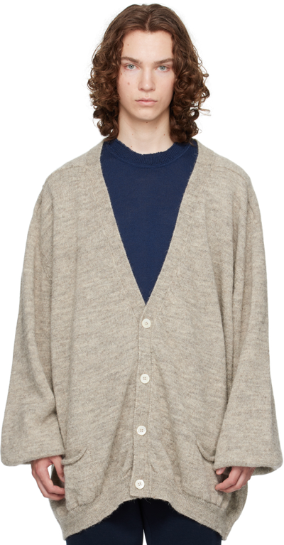 Magliano Intarsia-knit Logo V-neck Cardigan In Brown