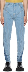 Mugler Blue Spiral Jeans In Light Blue / Light B