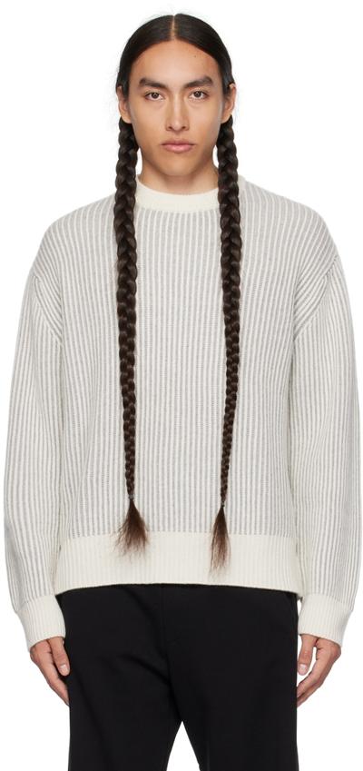 Lisa Yang Gray Pascal Sweater In Dr Dove Grey/cream