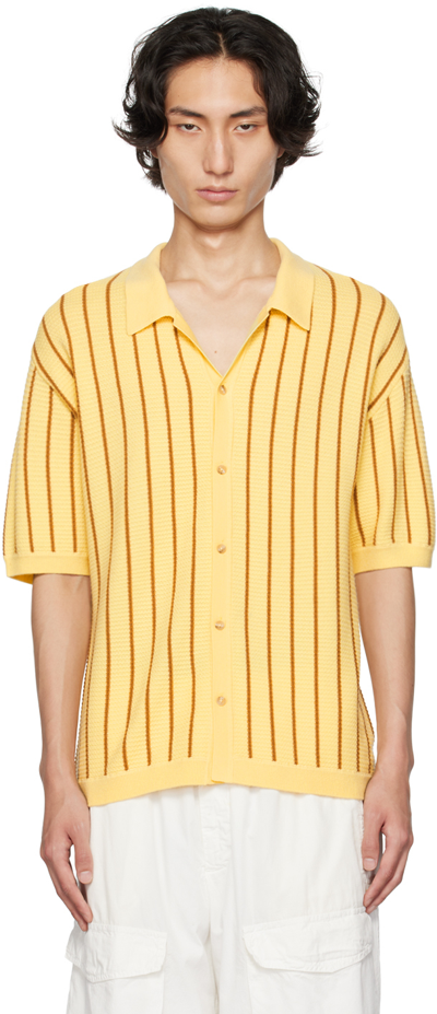 King & Tuckfield Yellow Camp Collar Shirt In Mellow Yellow