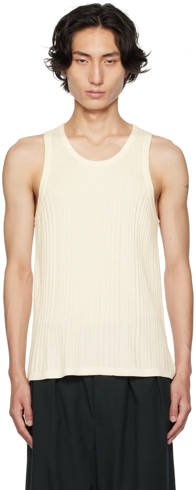 Short Sleeved Ribbed T Shirt in Neutrals - King Tuckfield