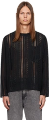Song For The Mute Black Crewneck Sweater In Black