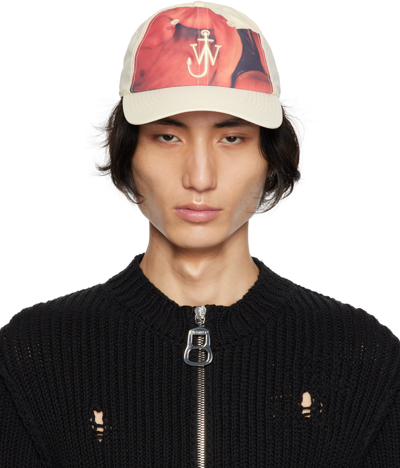 Jw Anderson Graphic-print Logo-embroidered Cap In White