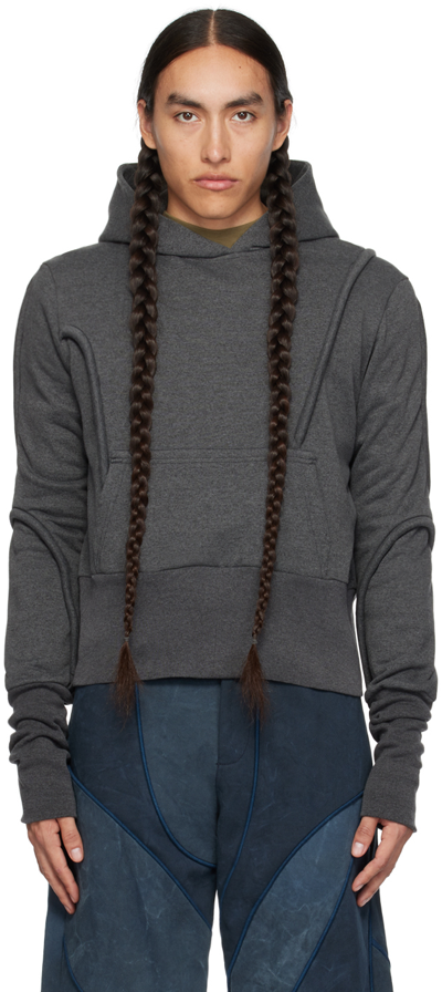 Mainline:rus/fr.ca/de Gray Piping Hoodie In Charcoal