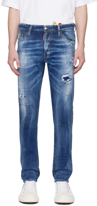 Dsquared2 Blue Cool Guy Jeans In 470 Navy Blue