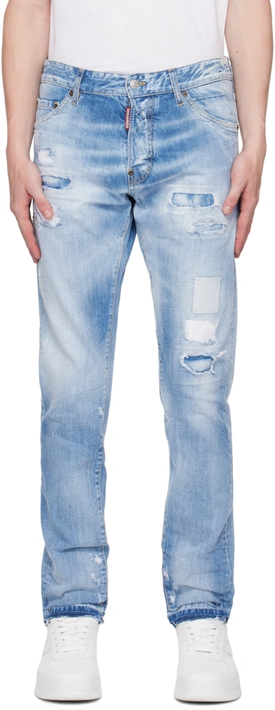 Dsquared2 Cool Guy Cotton Denim Jeans In 470 Navy Blue