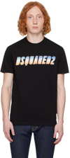 Dsquared2 Glitter Logo-print T-shirt In Black