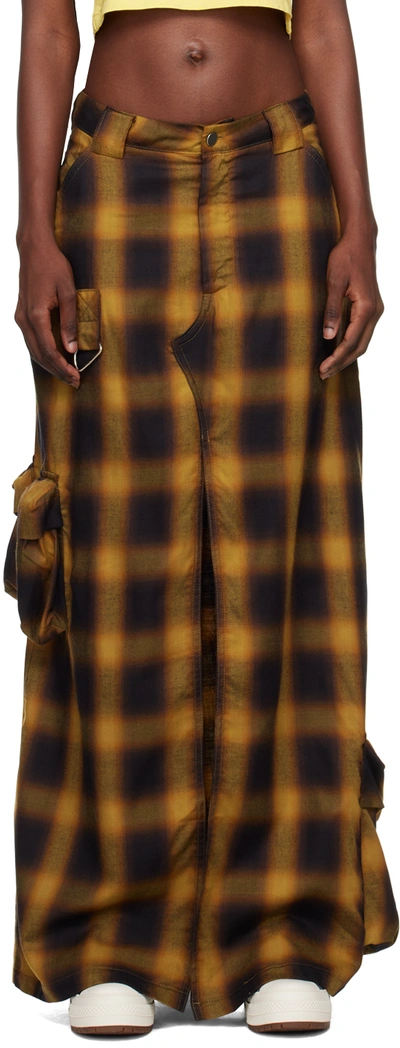 Collina Strada Ssense Exclusive Brown Maxi Skirt In Brown Check
