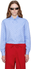Gucci Gg Supreme Cotton Shirt In 4910 Sky Blue