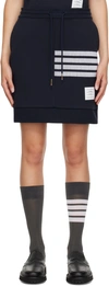 Thom Browne Blue Sack Skirt With Drawstring And Striped Motif In Cotton Woman