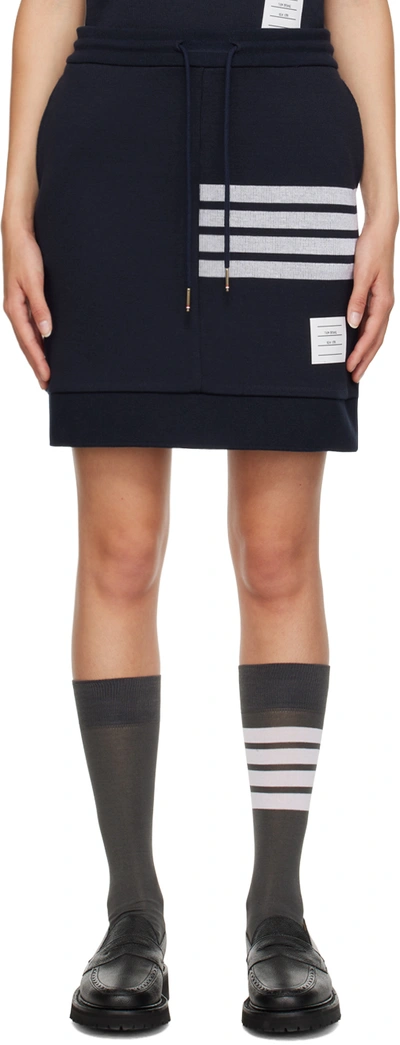 Thom Browne Navy 4-bar Miniskirt In 415 Navy