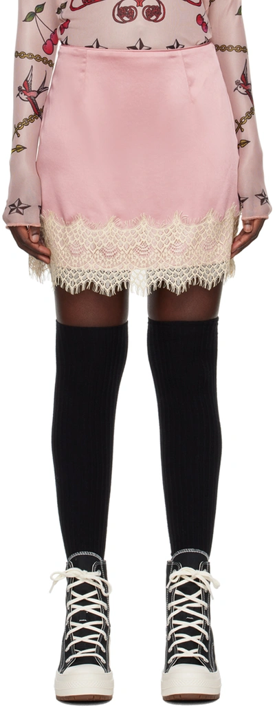 Anna Sui Pink Soiree Miniskirt In Rose