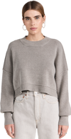Free People Easy Street Crop Pullover In Heather Grey